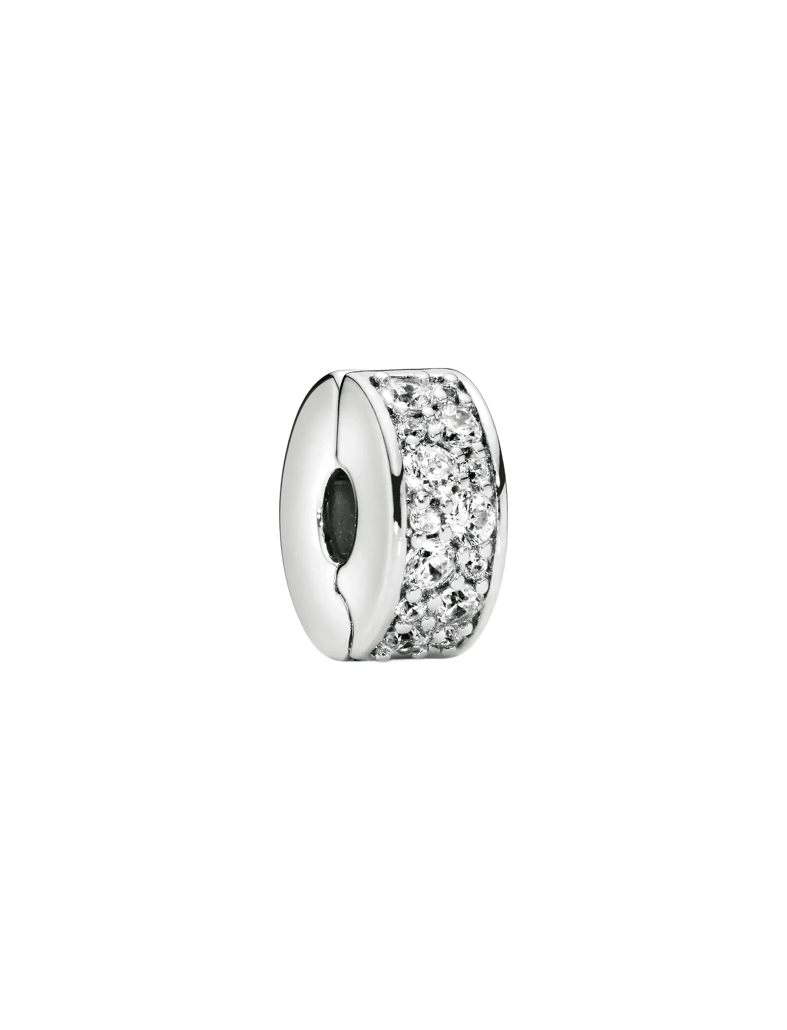 Pandora Clear Pavé Clip Charm - Festtøj - CLEAR / undefined