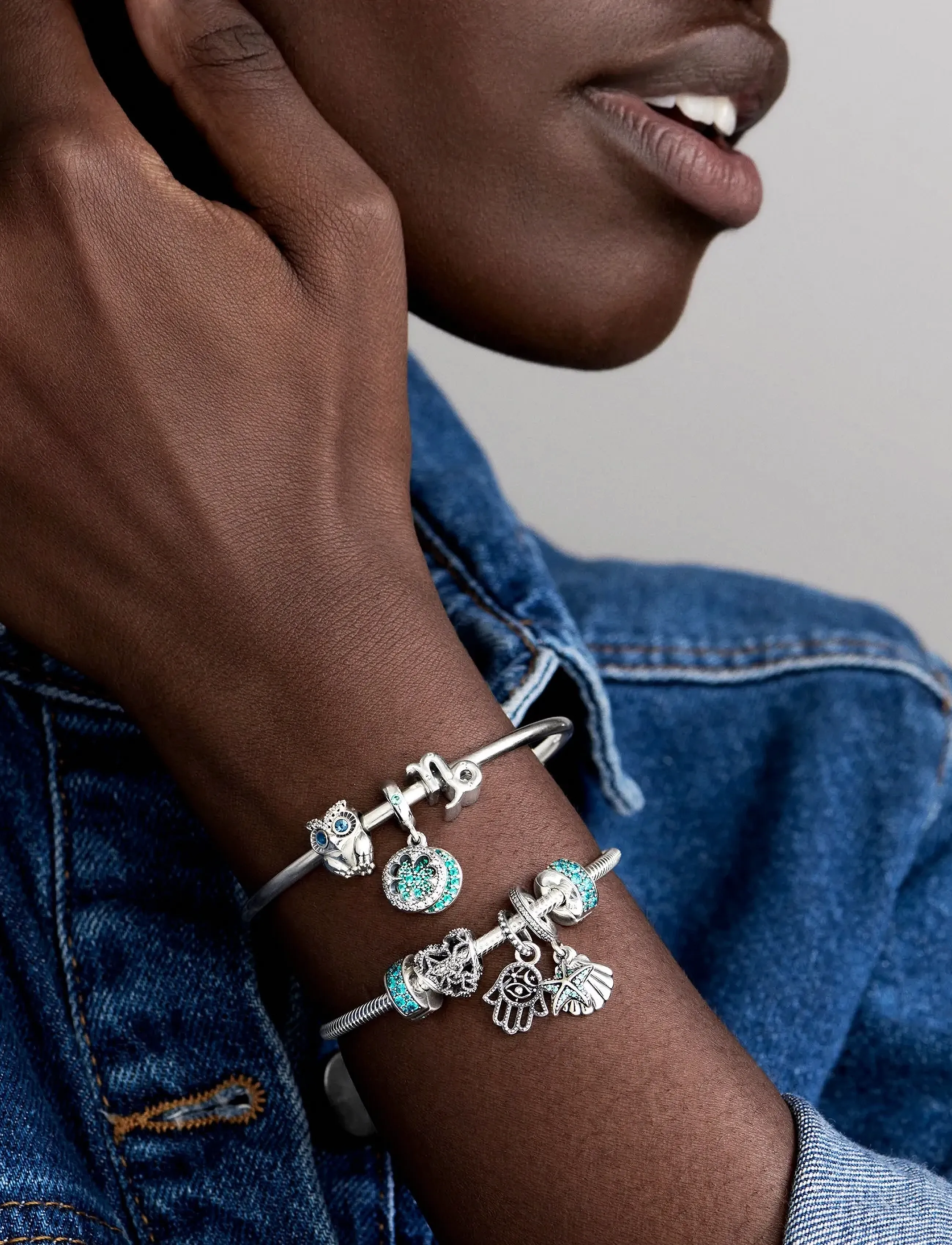 Pandora - Teal Pavé Clip Charm - anhänger - turquoise - 2