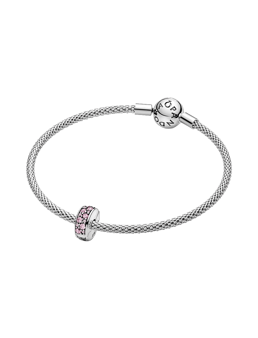 Pandora - Pink Pavé Clip Charm - anhänger - pink - 2