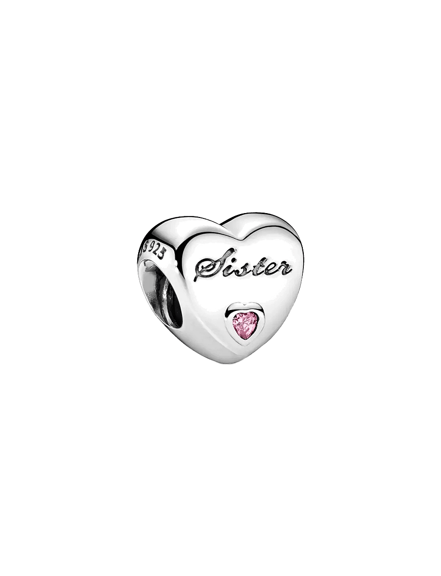 Pandora - Sister Heart Charm - anhänger - pink - 1