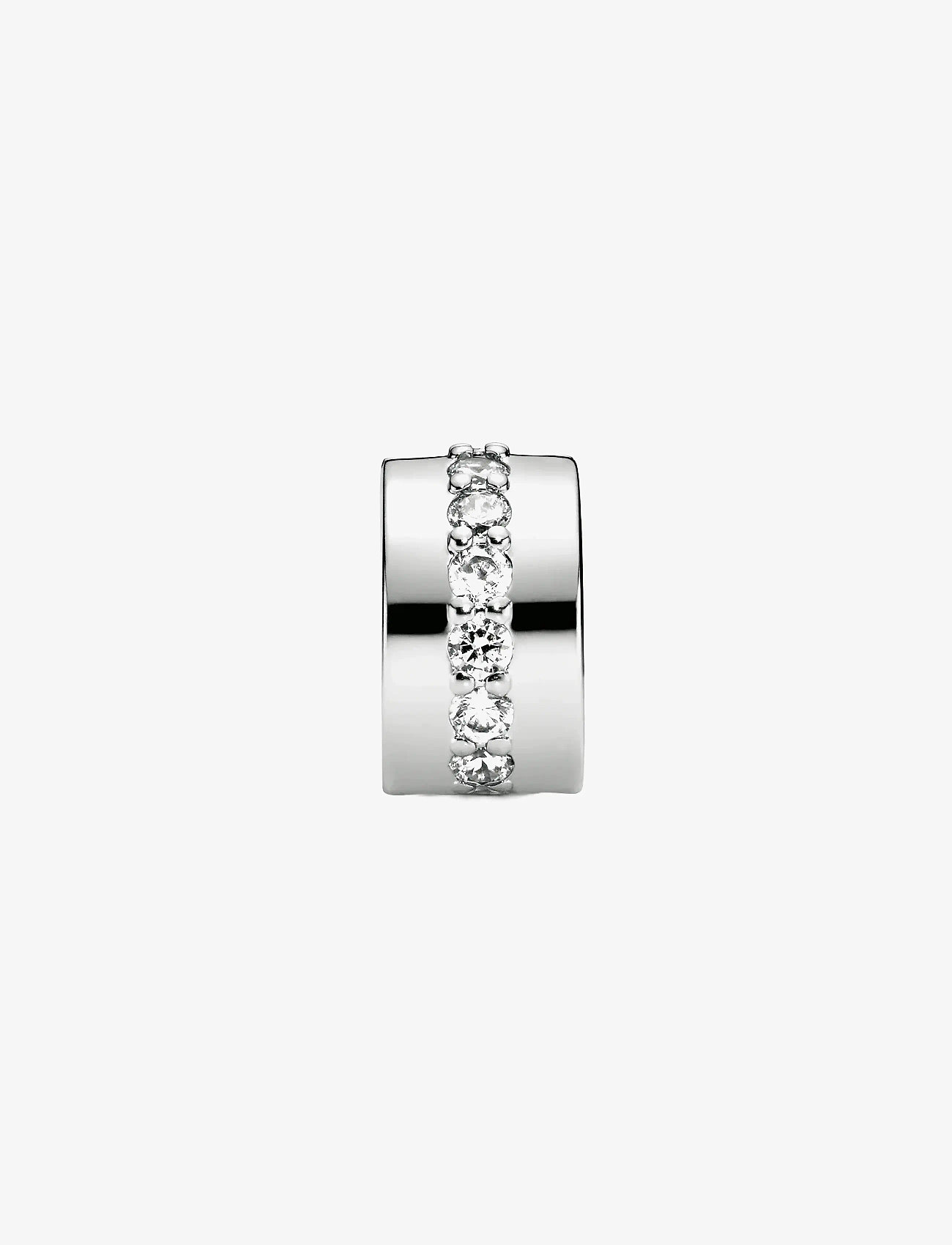 Pandora - Silver clip with clear cubic zirconia - hangers - clear - 1