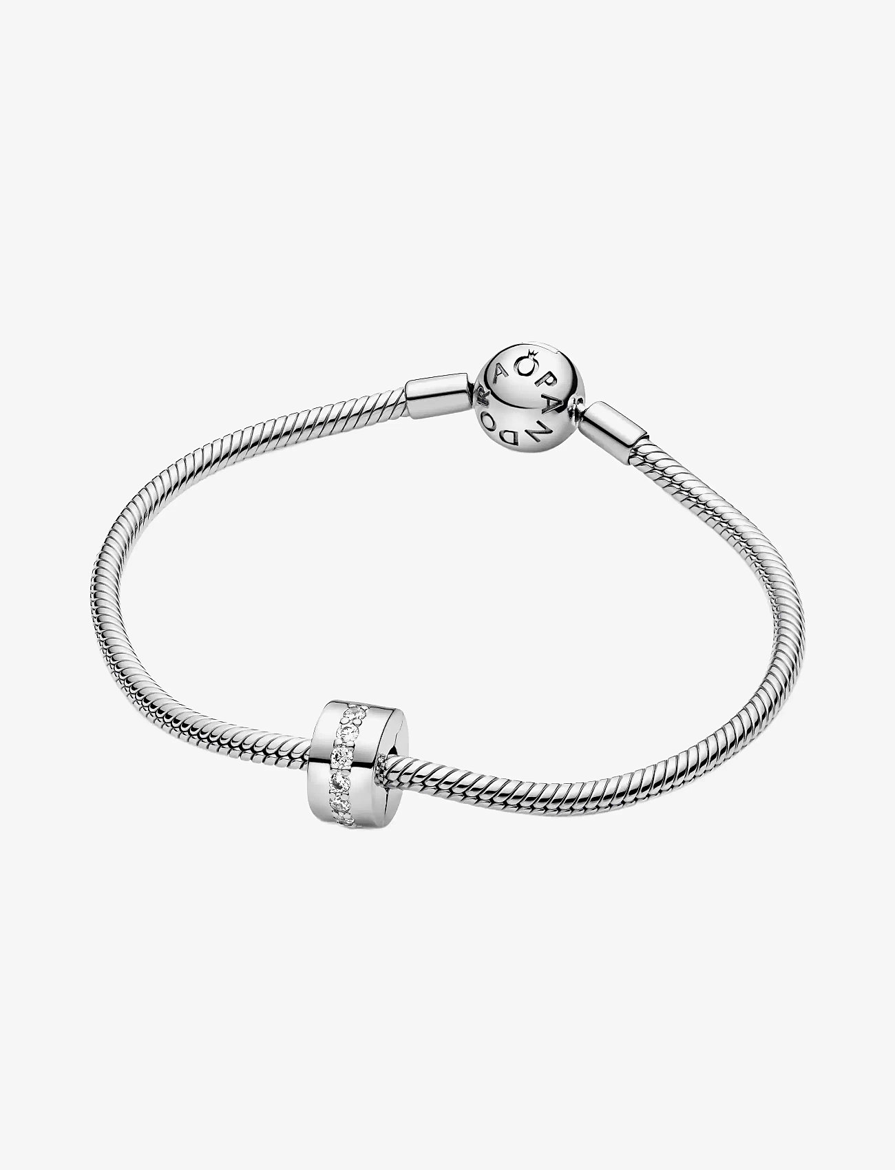 Pandora - Silver clip with clear cubic zirconia - hangers - clear - 2