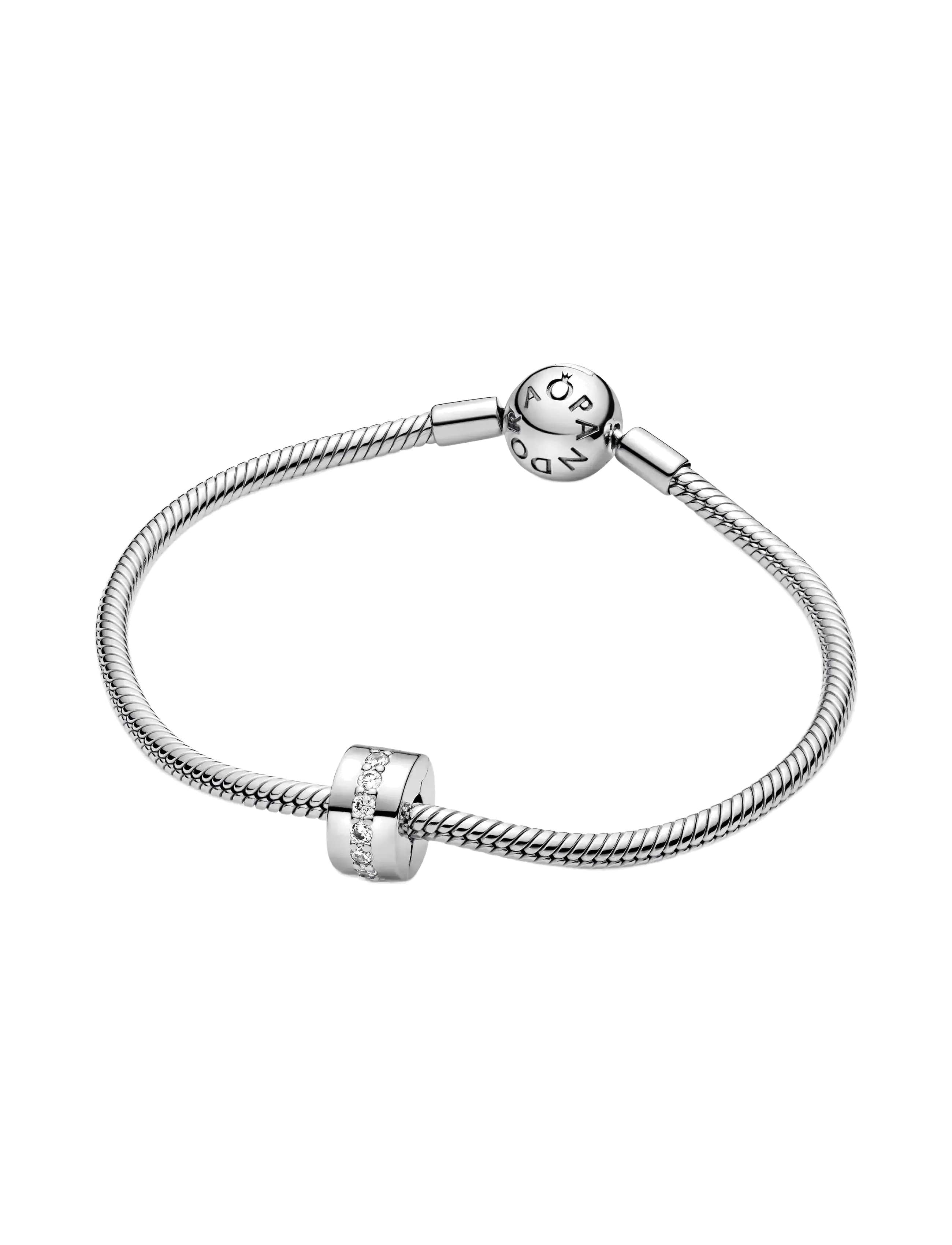 Pandora - Silver clip with clear cubic zirconia - anhänger - clear - 2