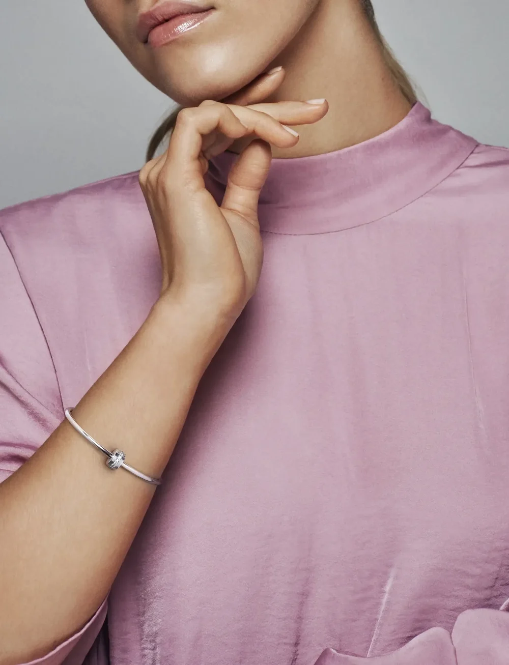 Pandora - Silver clip with clear cubic zirconia - anhänger - clear - 0