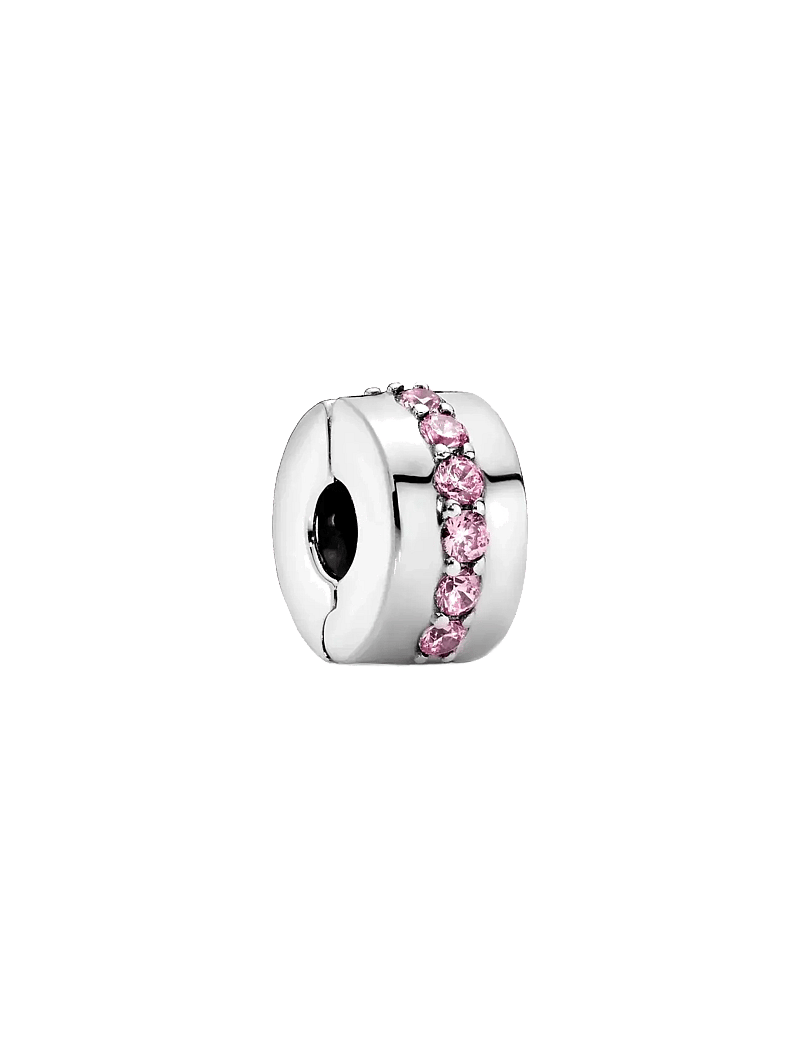 Pandora - Silver clip with pink cubic zirconia - ripatsid - pink - 1
