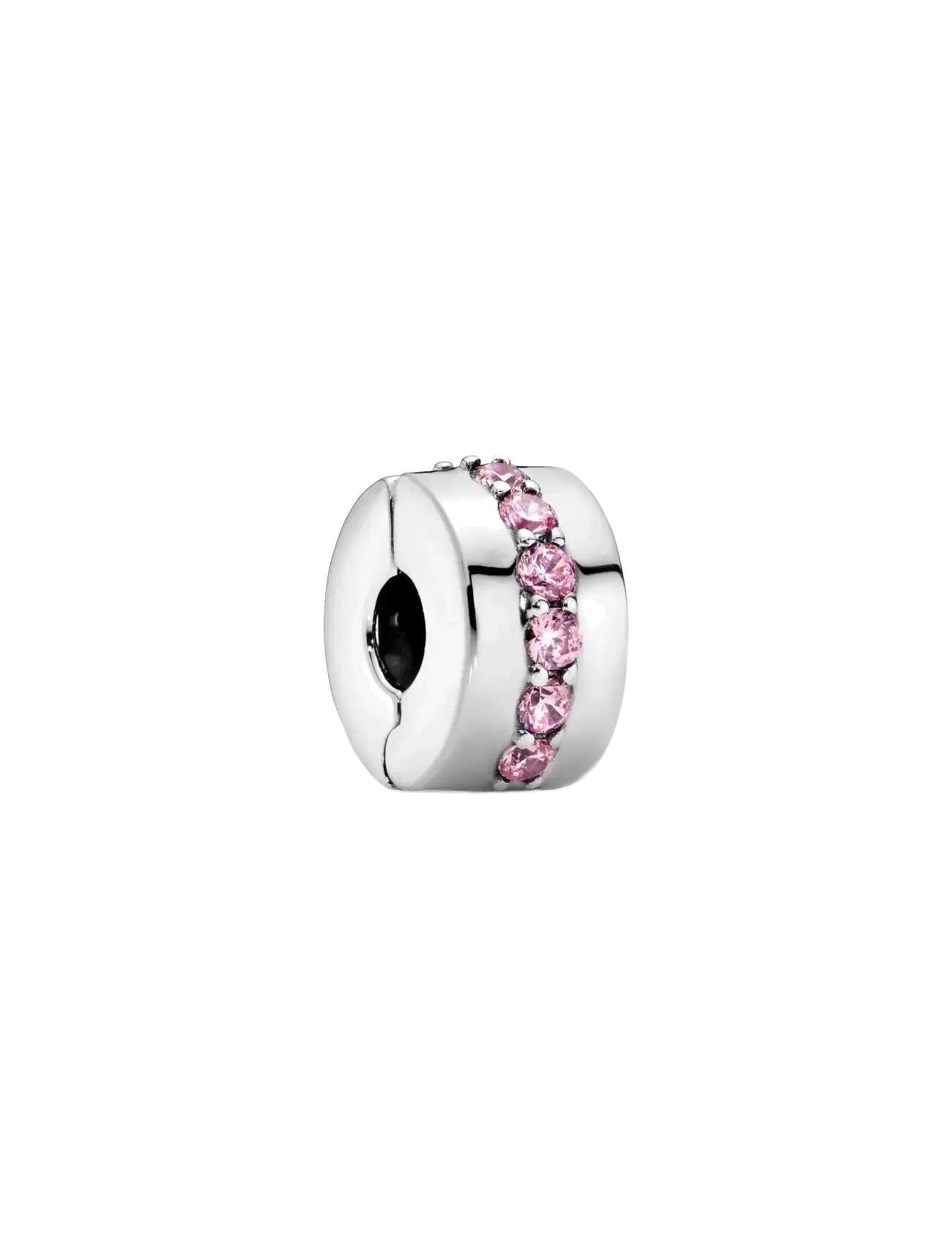 Pandora Silver clip with pink cubic zirconia - Charms - PINK / pink/rose
