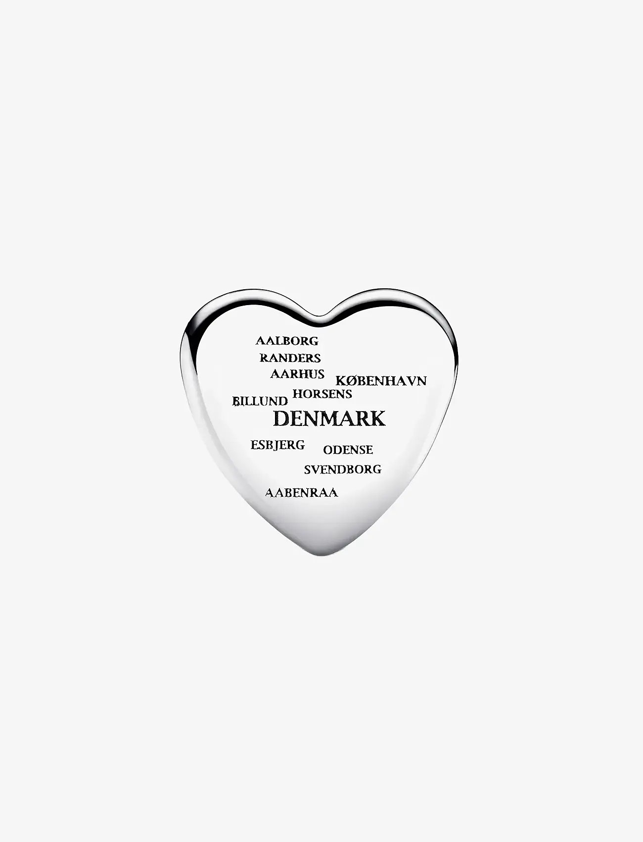 Pandora - Denmark flag heart sterling silver charm with red and white enamel - vedhæng - multicolor - 1