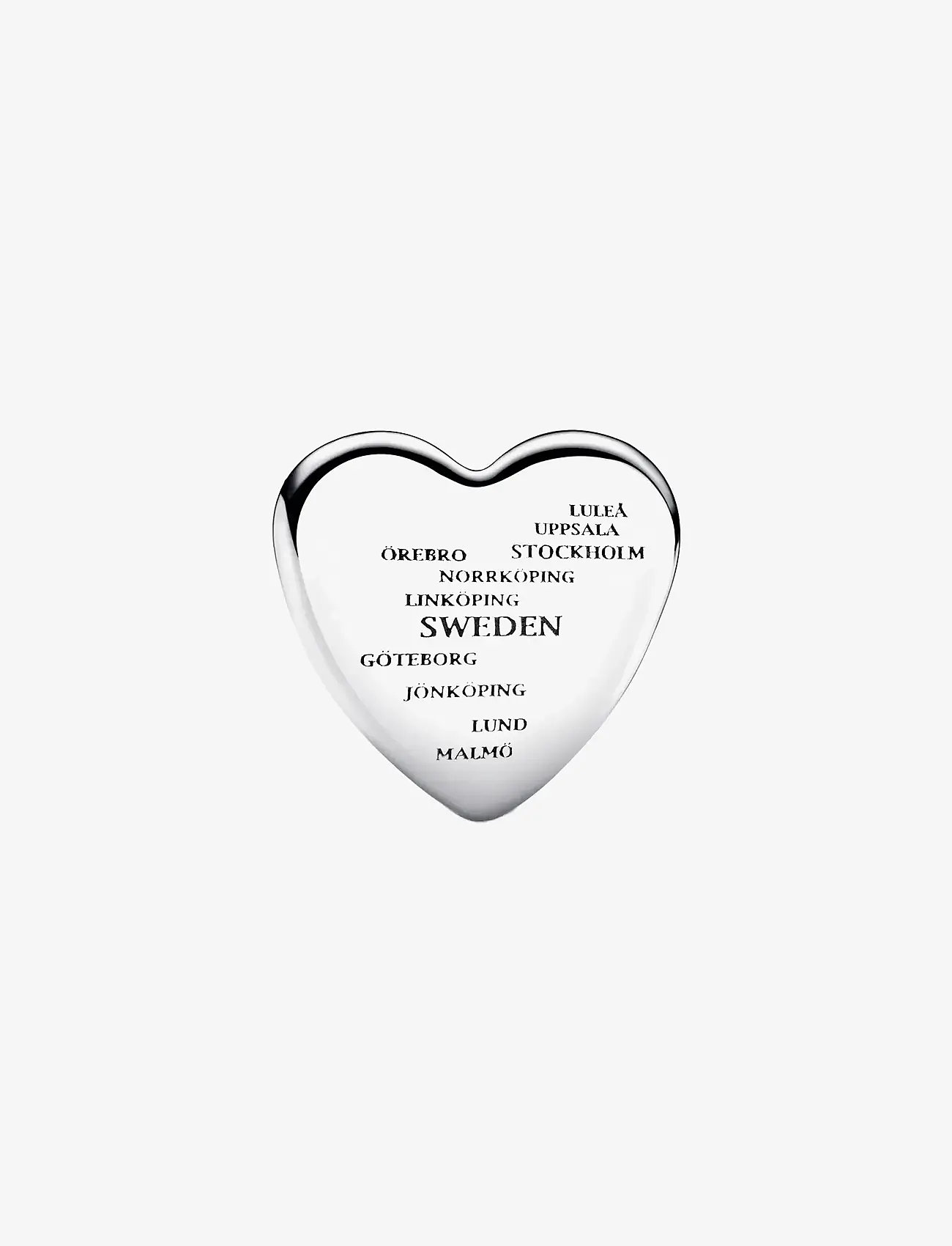 Pandora - Sweden flag heart sterling silver charm with yellow and blue enamel - vedhæng - multicolor - 1