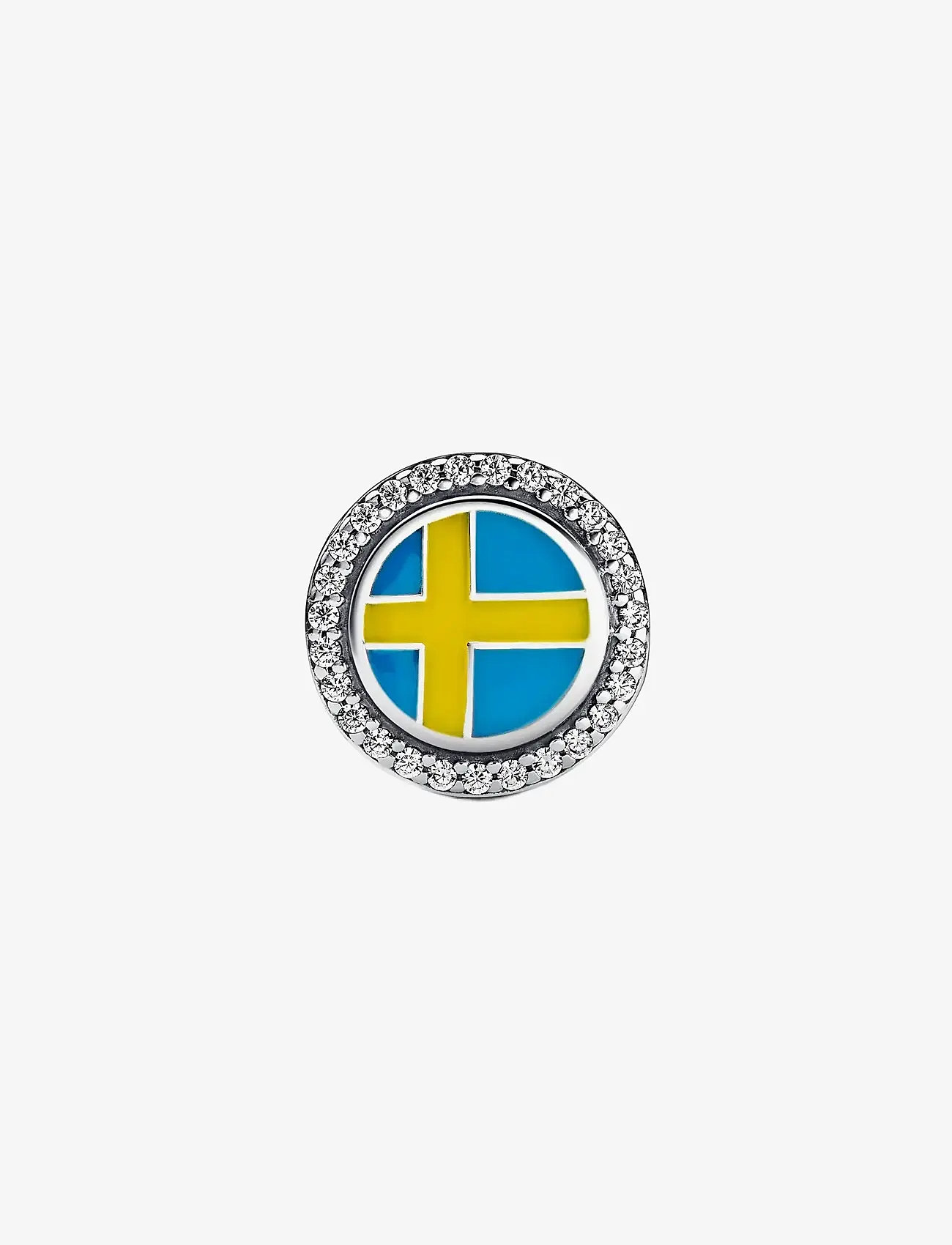 Pandora - Elk sterling silver charm with clear cubic zirconia, black, yellow and blue enamel - vedhæng - blue - 0
