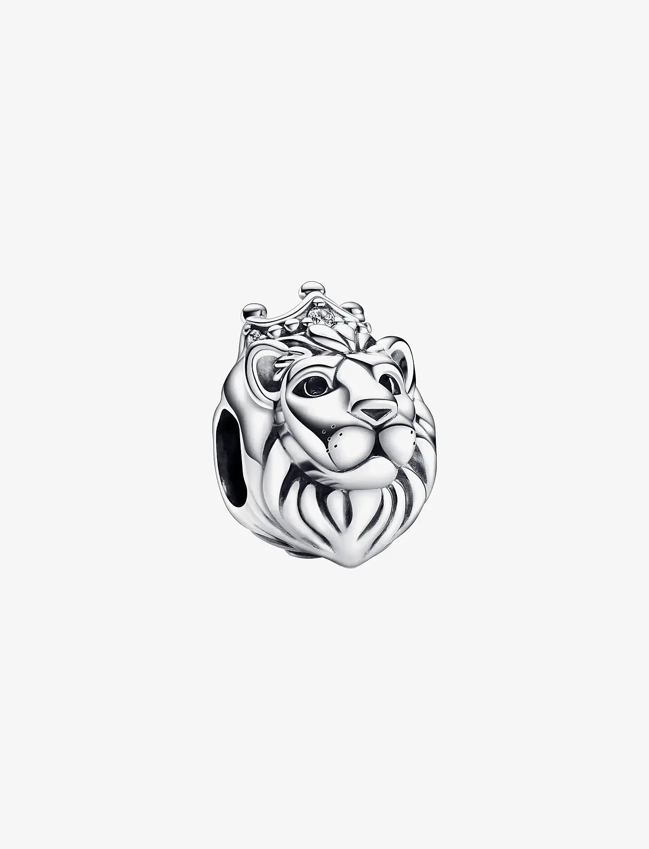 Pandora - Lion head sterling silver charm with clear cubic zirconia - vedhæng - clear - 1