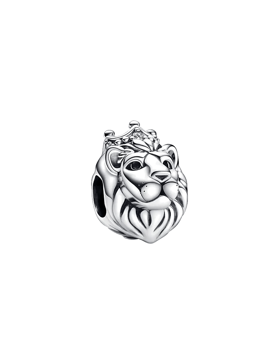 Pandora - Lion head sterling silver charm with clear cubic zirconia - pendentifs - clear - 1