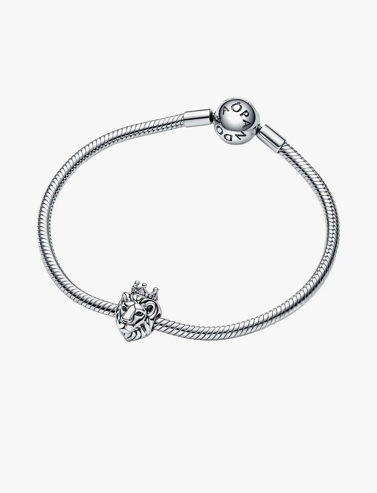 Pandora - Lion head sterling silver charm with clear cubic zirconia - vedhæng - clear - 3