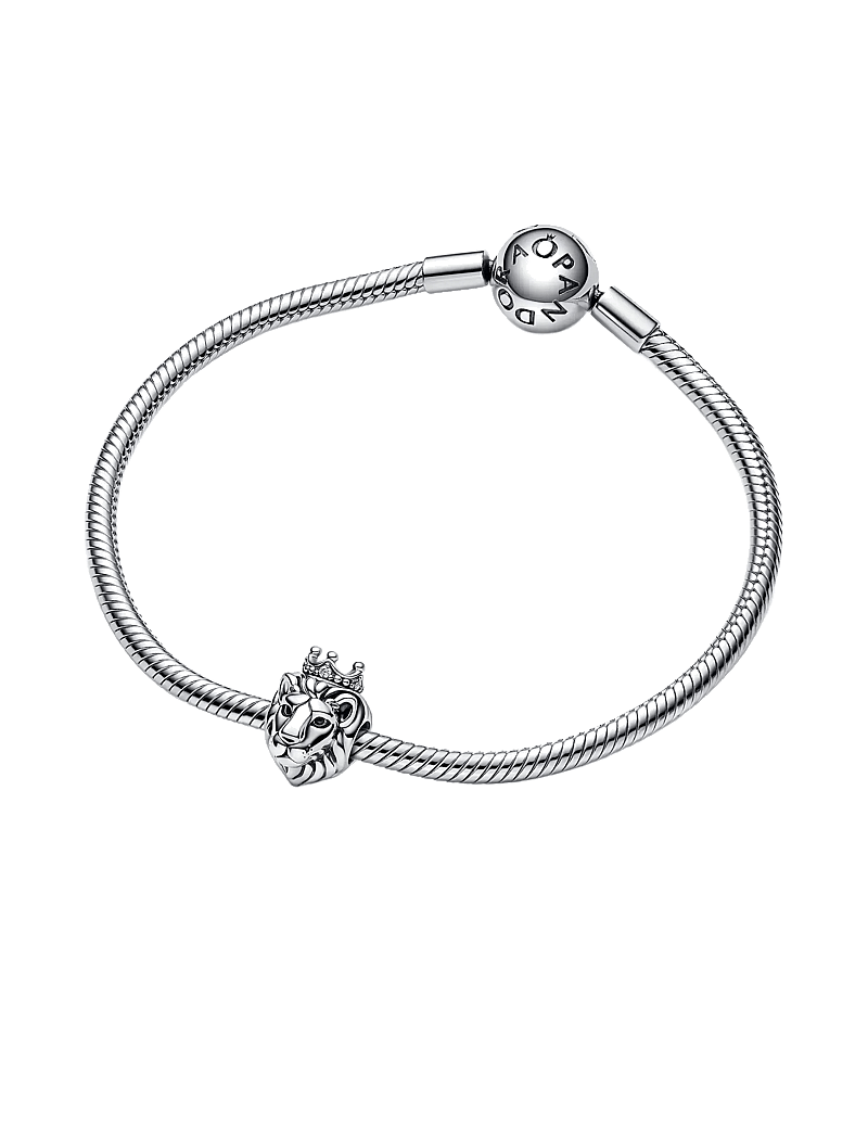 Pandora - Lion head sterling silver charm with clear cubic zirconia - pendentifs - clear - 3