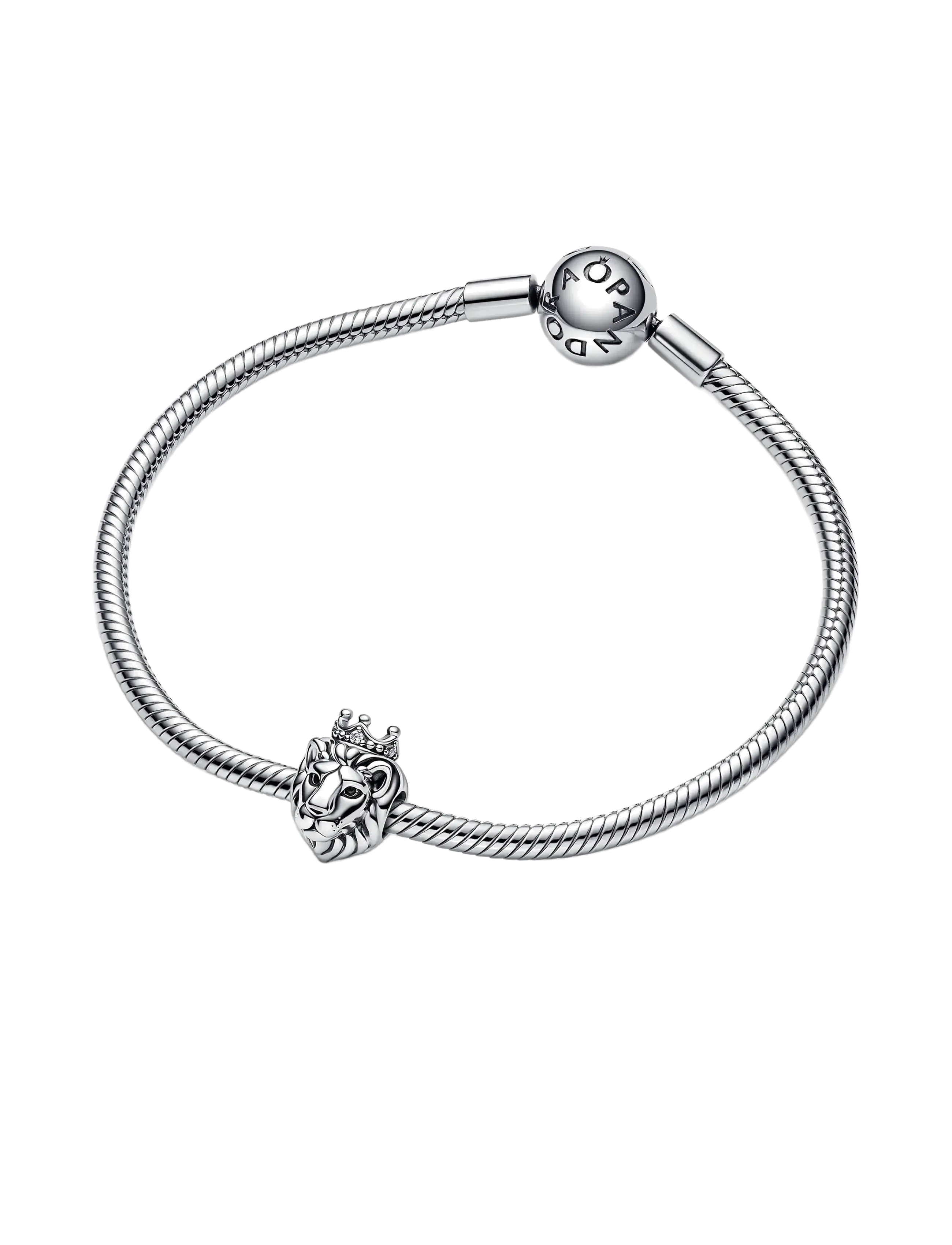 Pandora - Lion head sterling silver charm with clear cubic zirconia - pendentifs - clear - 3
