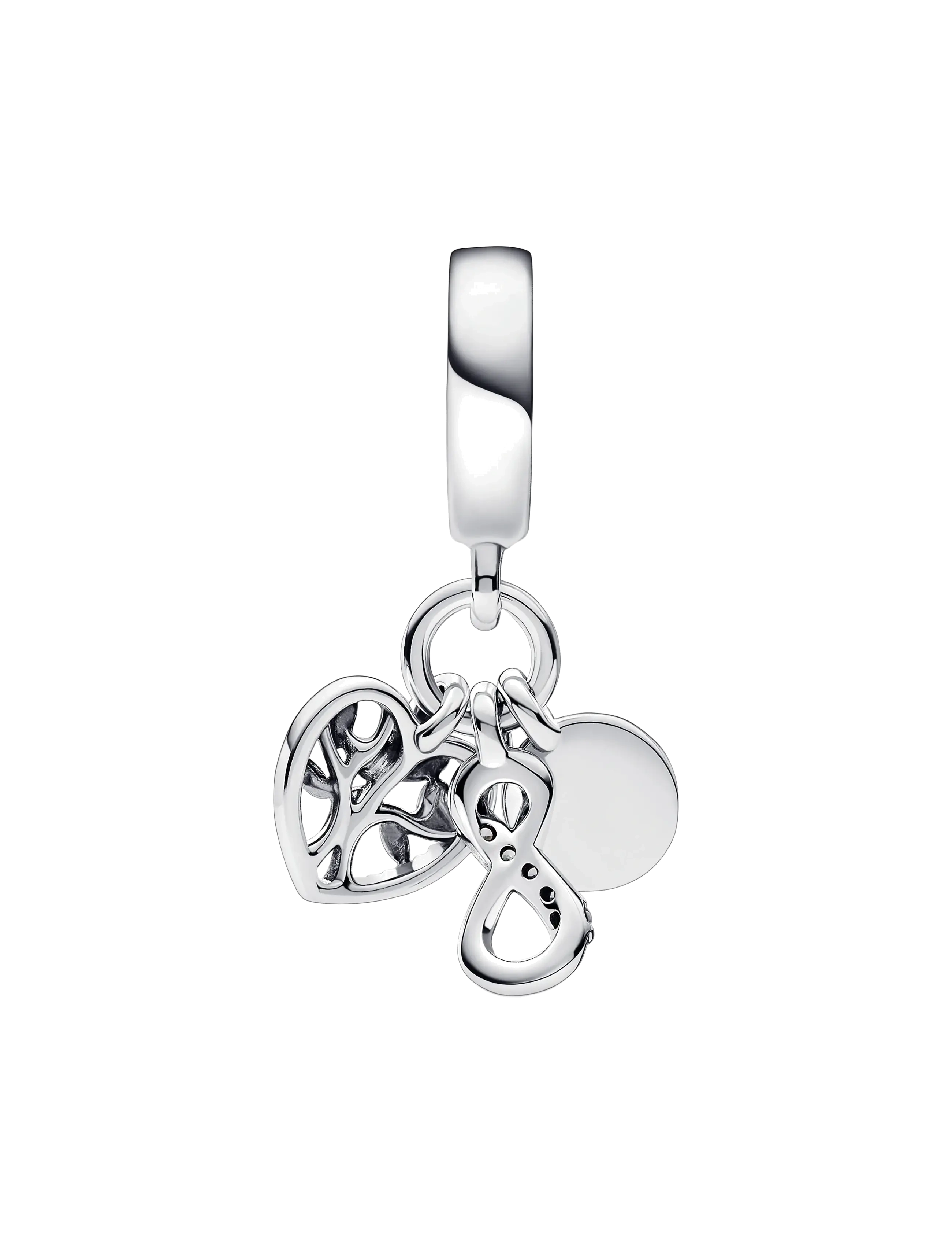 Pandora - Infinity, disc and heart sterling silver dangle with clear cubic zirconia - anhänger - clear - 2