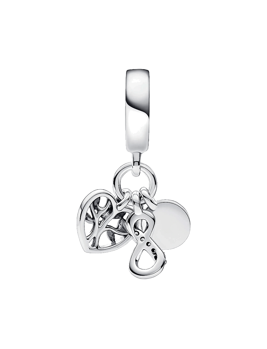 Pandora - Infinity, disc and heart sterling silver dangle with clear cubic zirconia - anhänger - clear - 2
