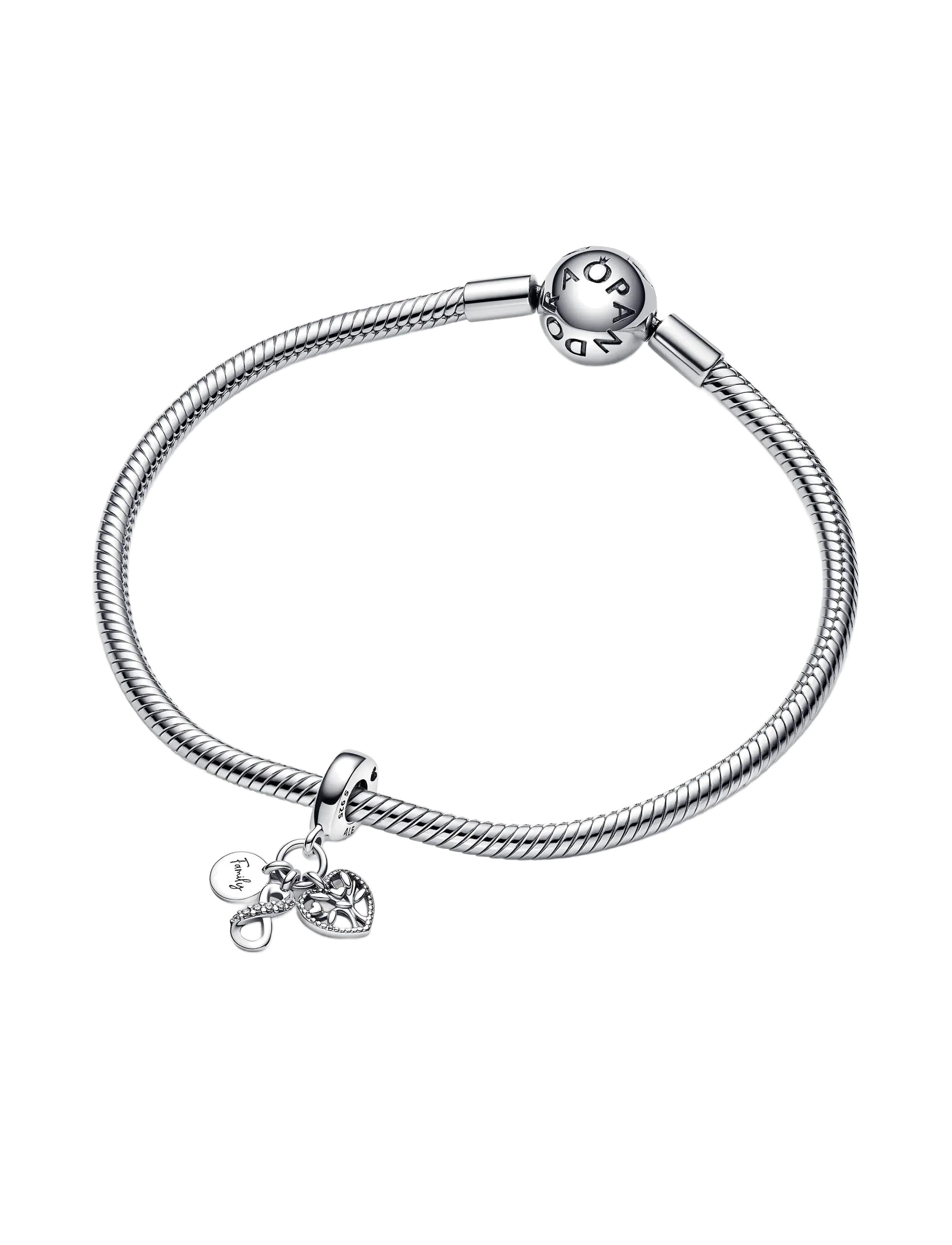 Pandora - Infinity, disc and heart sterling silver dangle with clear cubic zirconia - anhänger - clear - 3