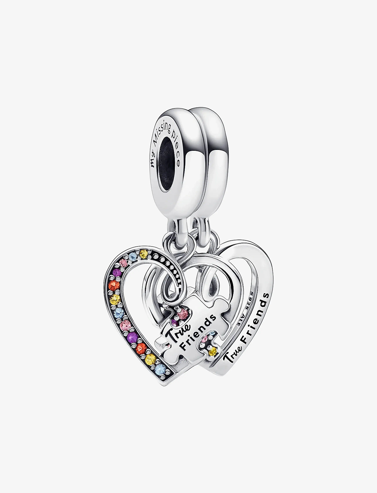 Pandora - Splitable hearts sterling silver dangle with icy blue, blazing yellow, burnt orange, royal purple cr - pendants - multicolor - 1