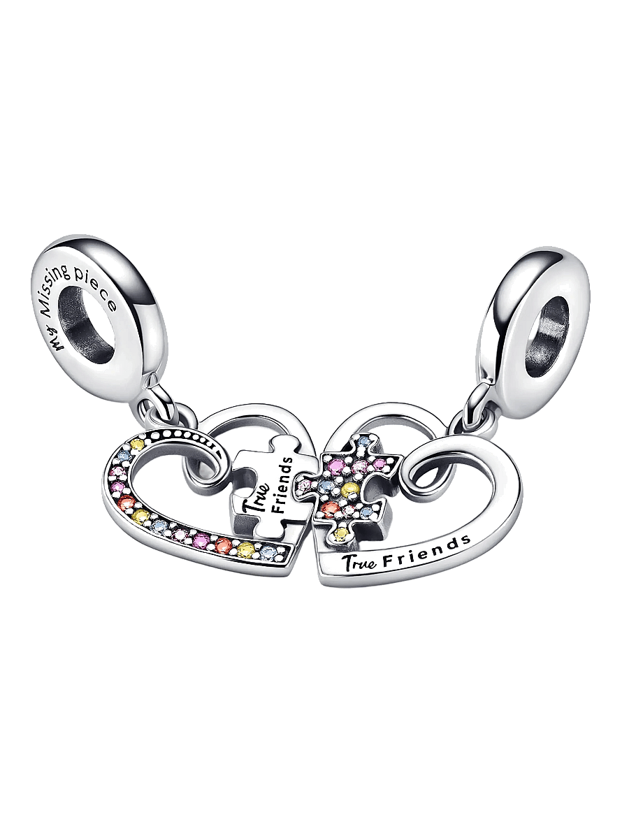 Pandora - Puzzle Piece Hearts Splittable Friendship - anhänger - multicolor - 3