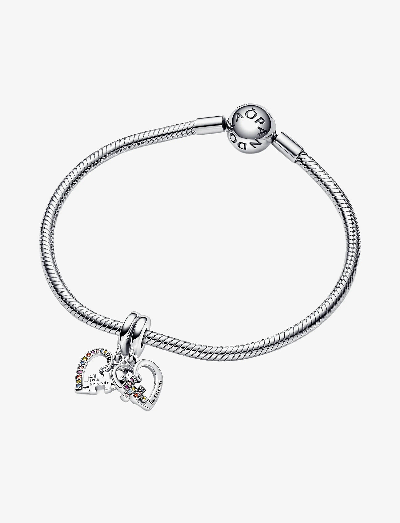 Pandora - Splitable hearts sterling silver dangle with icy blue, blazing yellow, burnt orange, royal purple cr - pendants - multicolor - 4