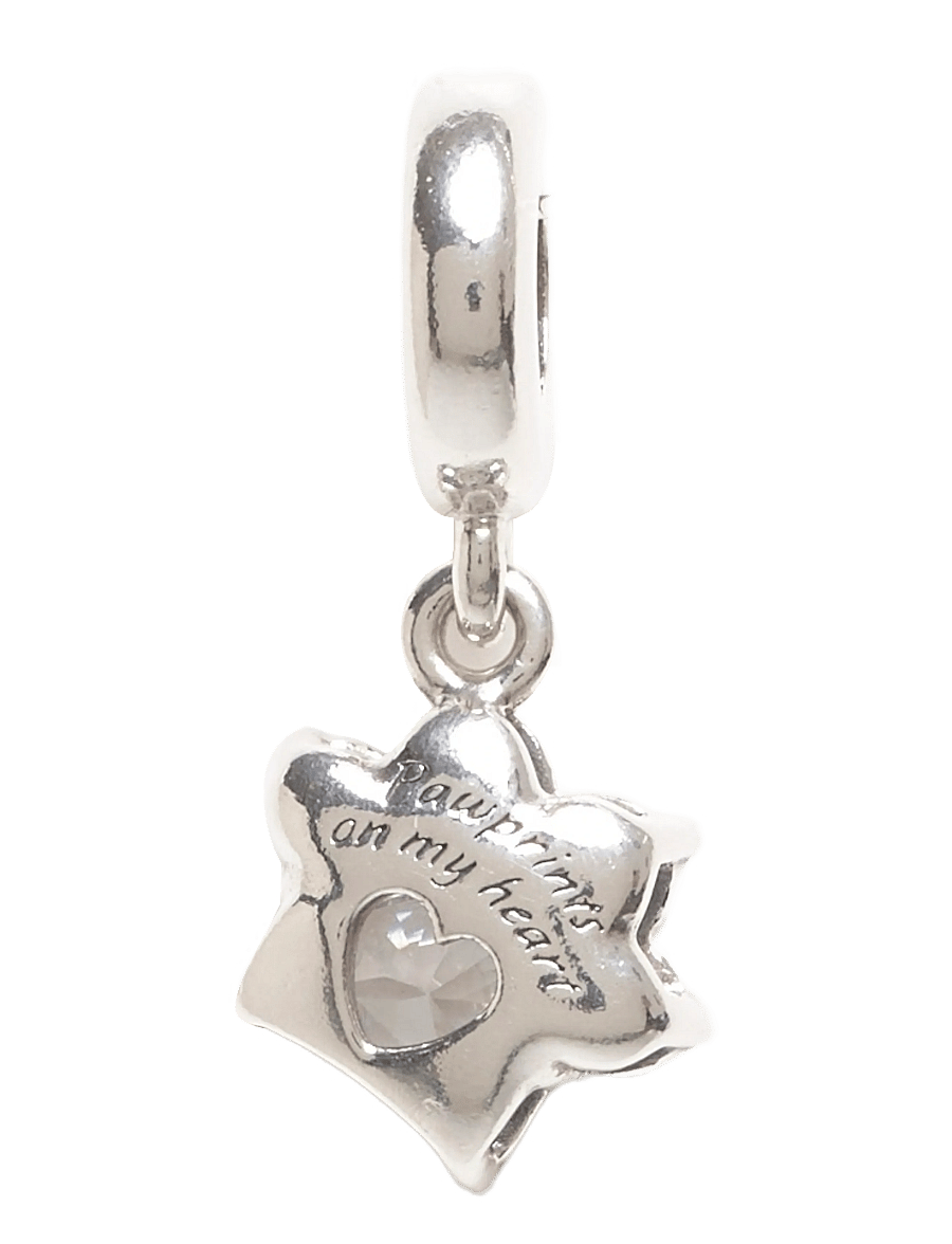 Pandora - Paw sterling silver dangle with clear cubic zirconia - hängen & berlocker - clear - 1