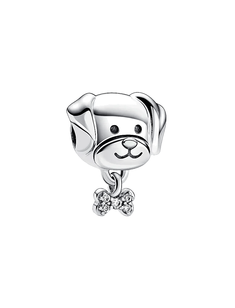 Pandora - Dog sterling silver charm with clear cubic zirconia - hängen & berlocker - clear - 1