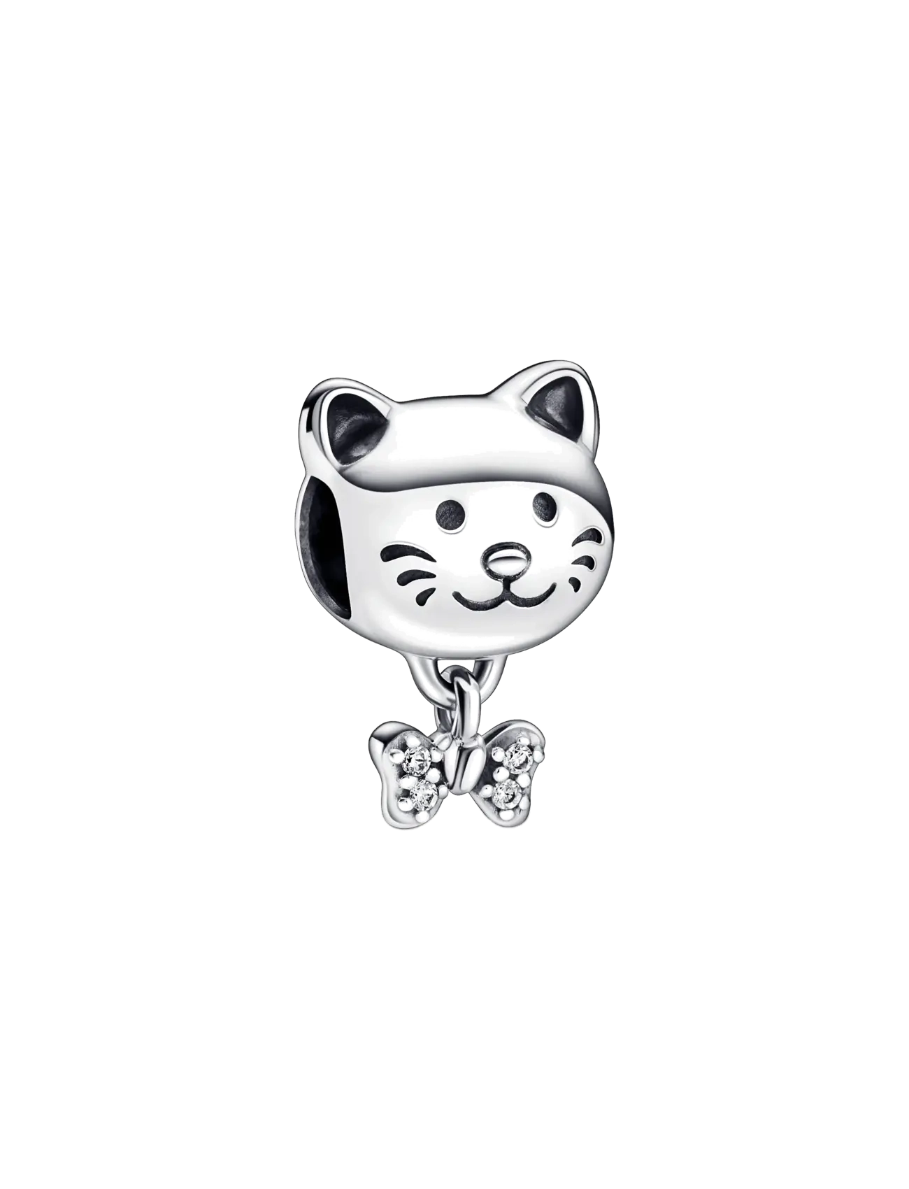 Pandora Cat sterling silver charm with clear cubic zirconia - Charms - CLEAR / undefined