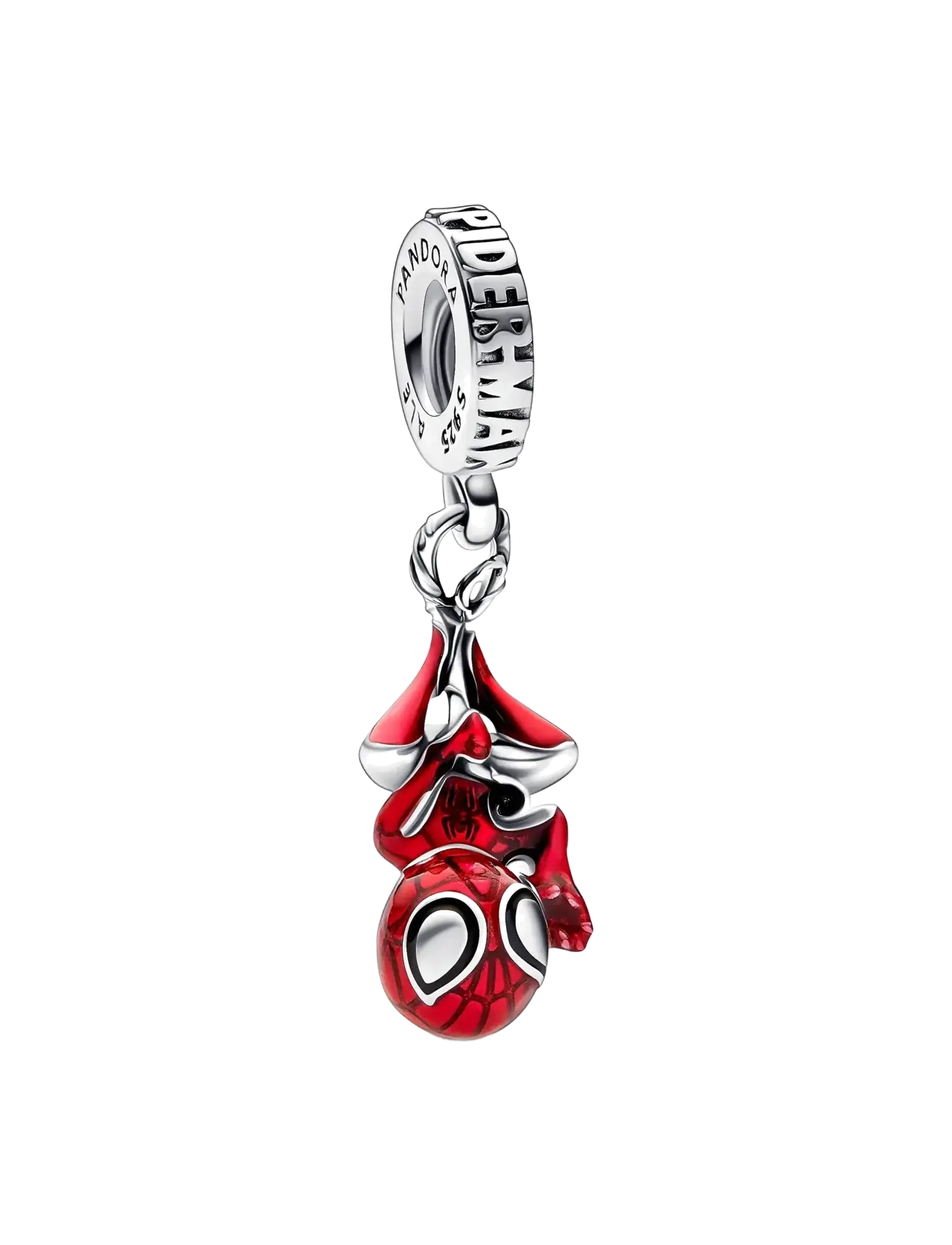 Marvel Spider-Man sterling silver dangle with black and transparent red enamel - RED