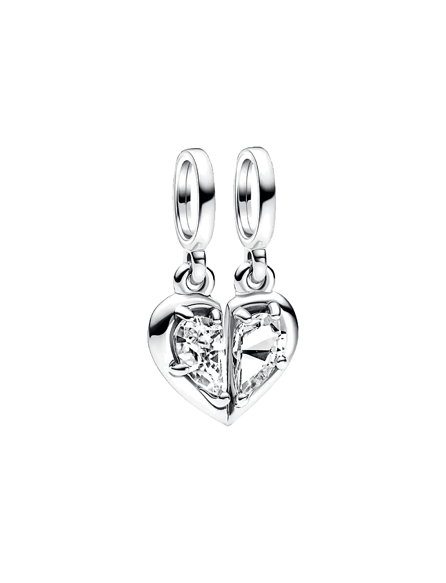 Pandora - Splittable Mother & Daughter Dangle Charm - hangers - clear - 1