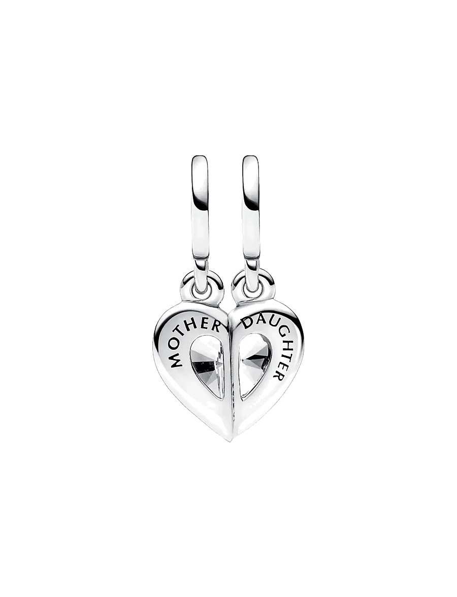 Pandora - Splittable Mother & Daughter Dangle Charm - hangers - clear - 2