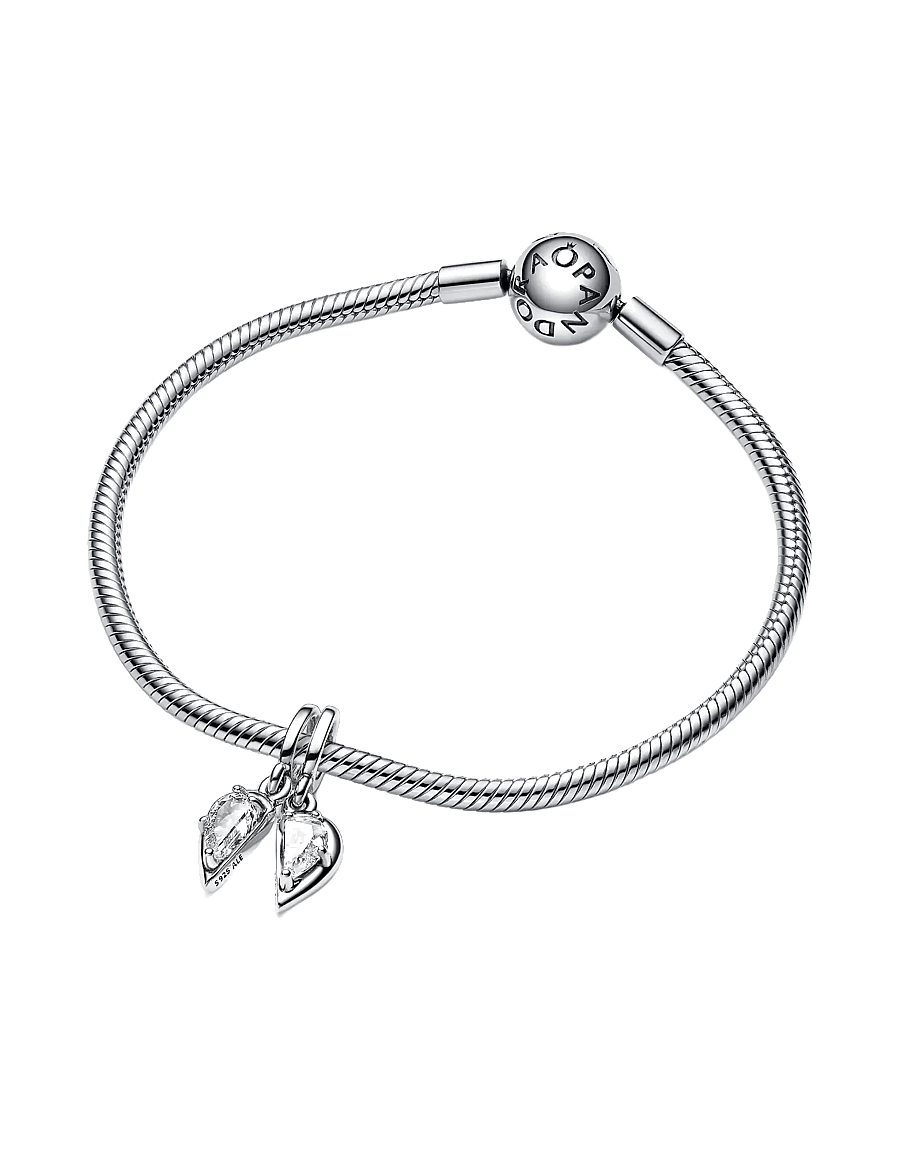 Pandora - Splittable Mother & Daughter Dangle Charm - hangers - clear - 3