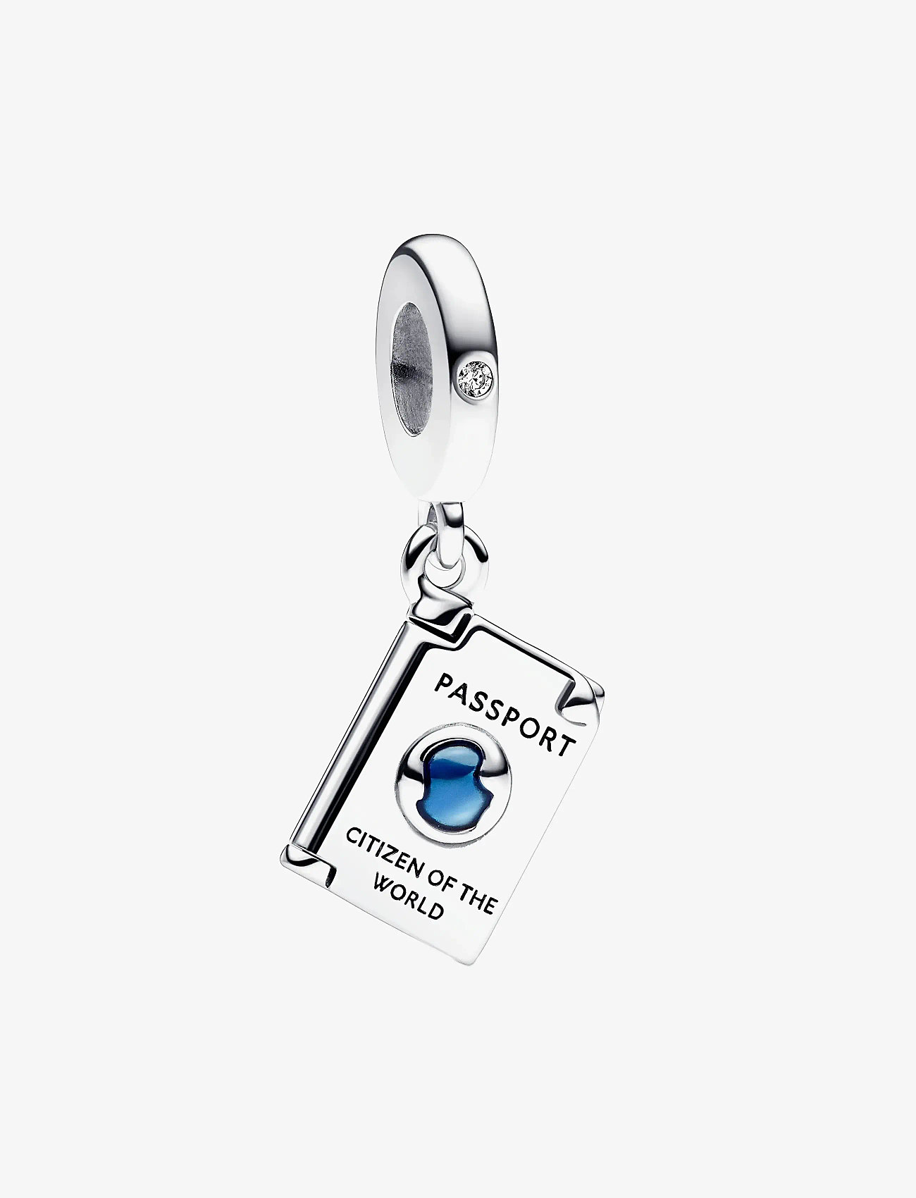 Pandora - Passport sterling silver dangle with clear cubic zirconia and shaded blue enamel - hängen & berlocker - blue - 1