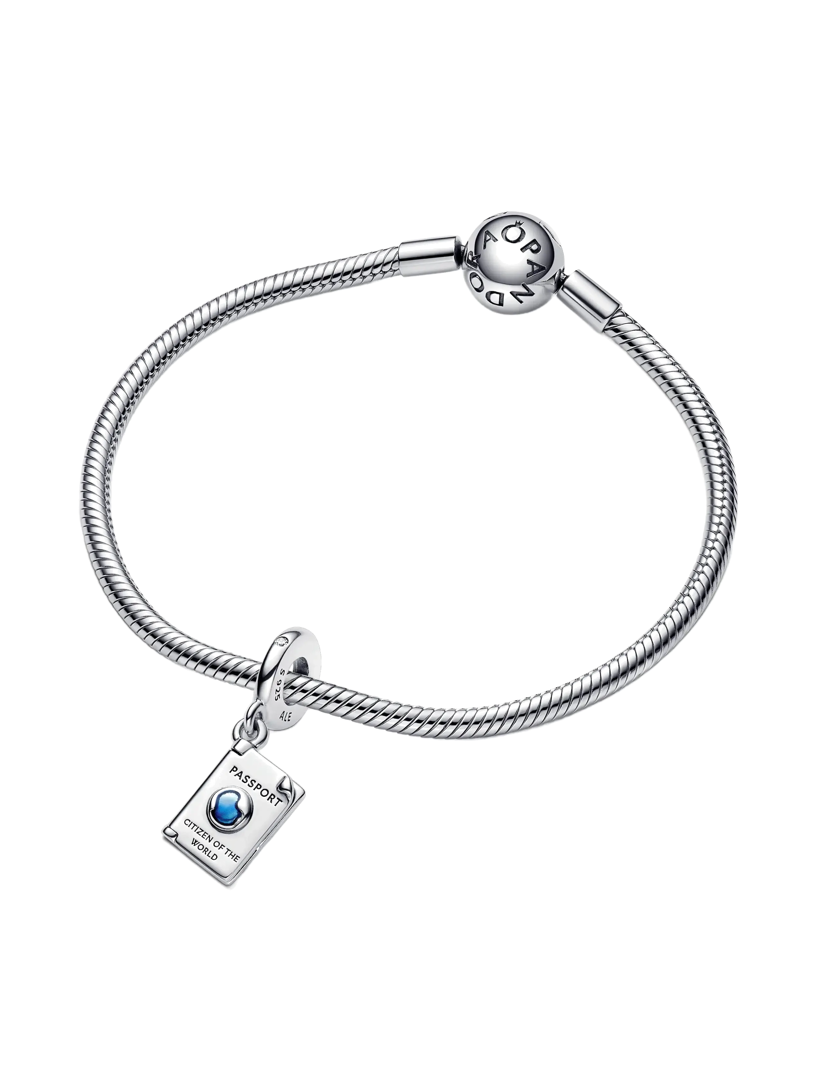 Pandora - Passport sterling silver dangle with clear cubic zirconia and shaded blue enamel - pendentifs - blue - 3
