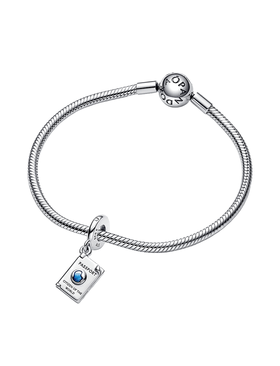 Pandora - Passport sterling silver dangle with clear cubic zirconia and shaded blue enamel - pendentifs - blue - 3