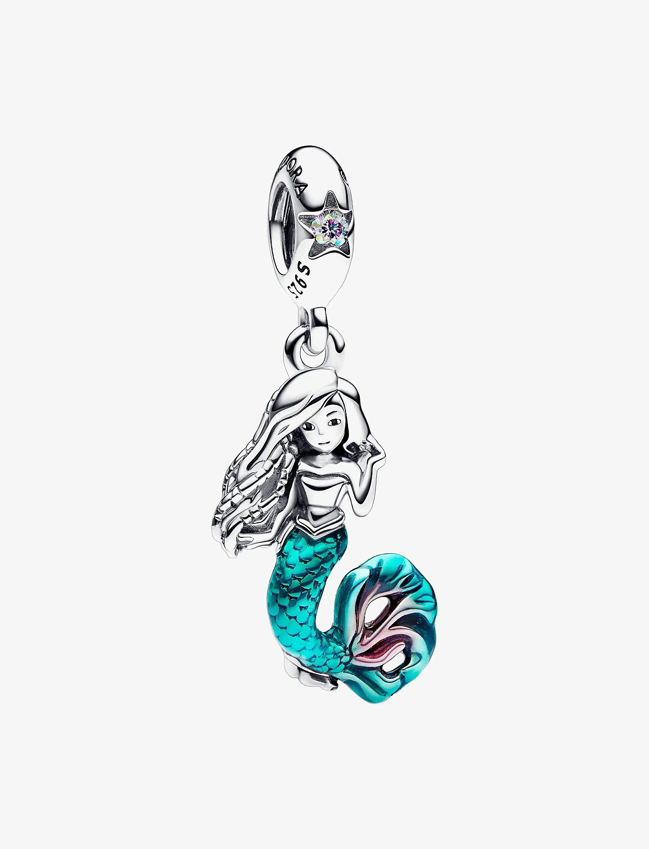 Pandora - Disney The Little Mermaid Ariel sterling silver dangle with auro borealis clear cubic zirconia, tran - hängen & berlocker - turquoise - 1