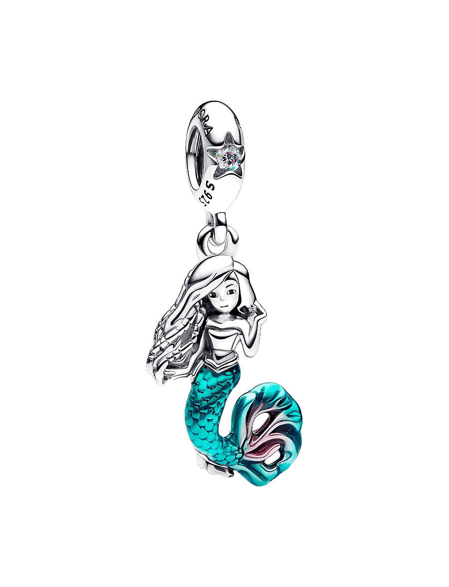 Pandora - Disney The Little Mermaid Ariel sterling silver dangle with auro borealis clear cubic zirconia, tran - pendentifs - turquoise - 1