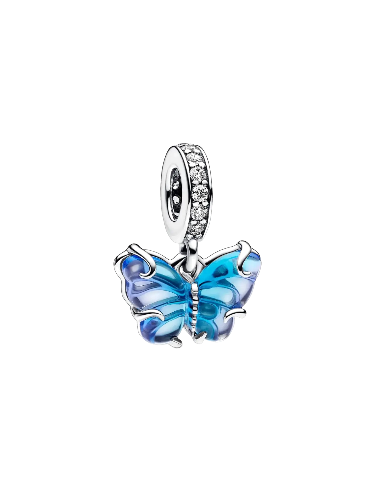Pandora Butterfly sterling silver dangle with bi-colour blue Murano glass and clear cubic zirconia - Charms - BLUE / blue