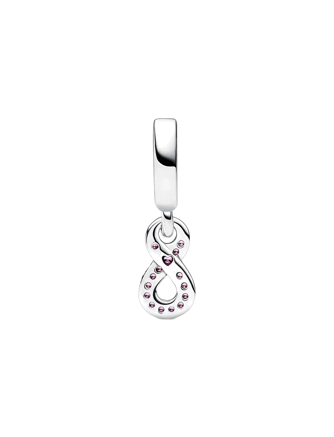 Pandora - Infinity sterling silver dangle with cerise and phlox pink crystal - pendentifs - pink - 2