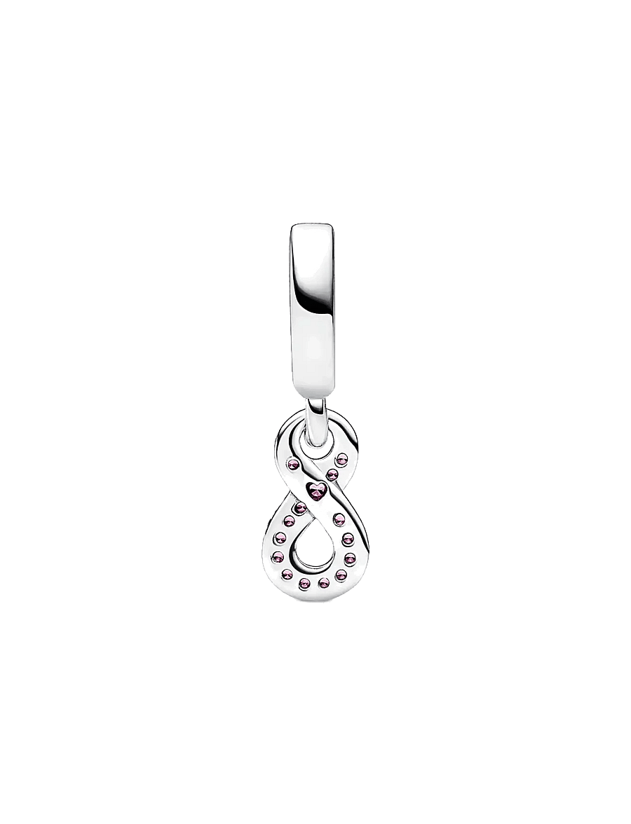 Pandora - Infinity sterling silver dangle with cerise and phlox pink crystal - pendentifs - pink - 2