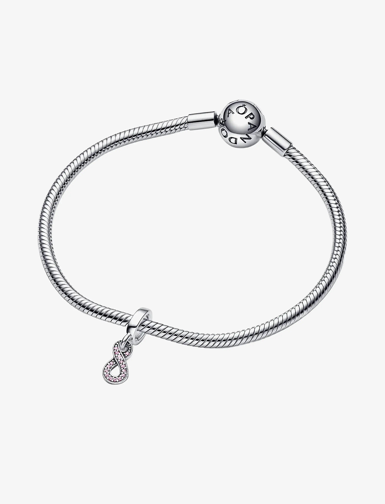 Pandora - Infinity sterling silver dangle with cerise and phlox pink crystal - hängen & berlocker - pink - 3