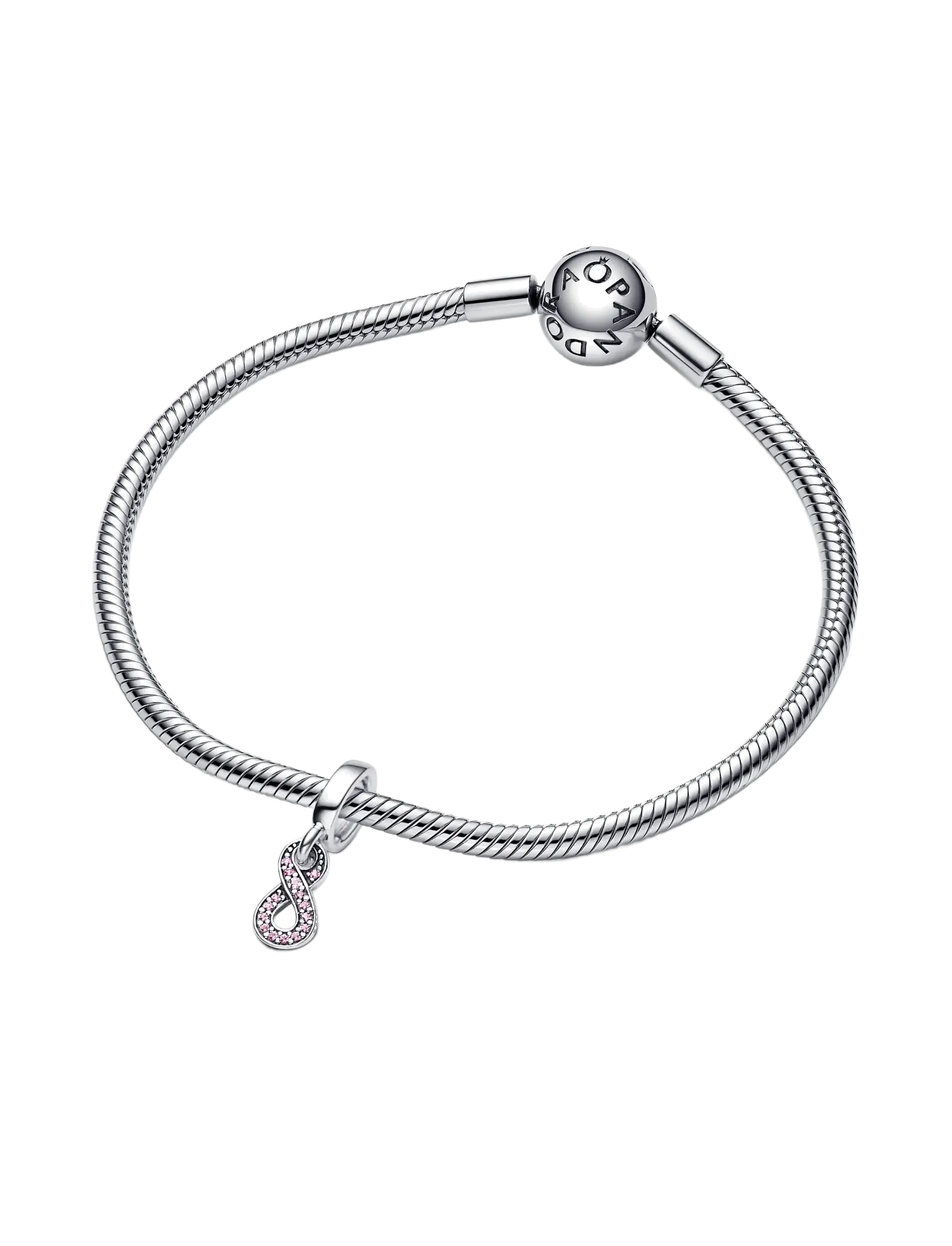 Pandora - Infinity sterling silver dangle with cerise and phlox pink crystal - pendentifs - pink - 3
