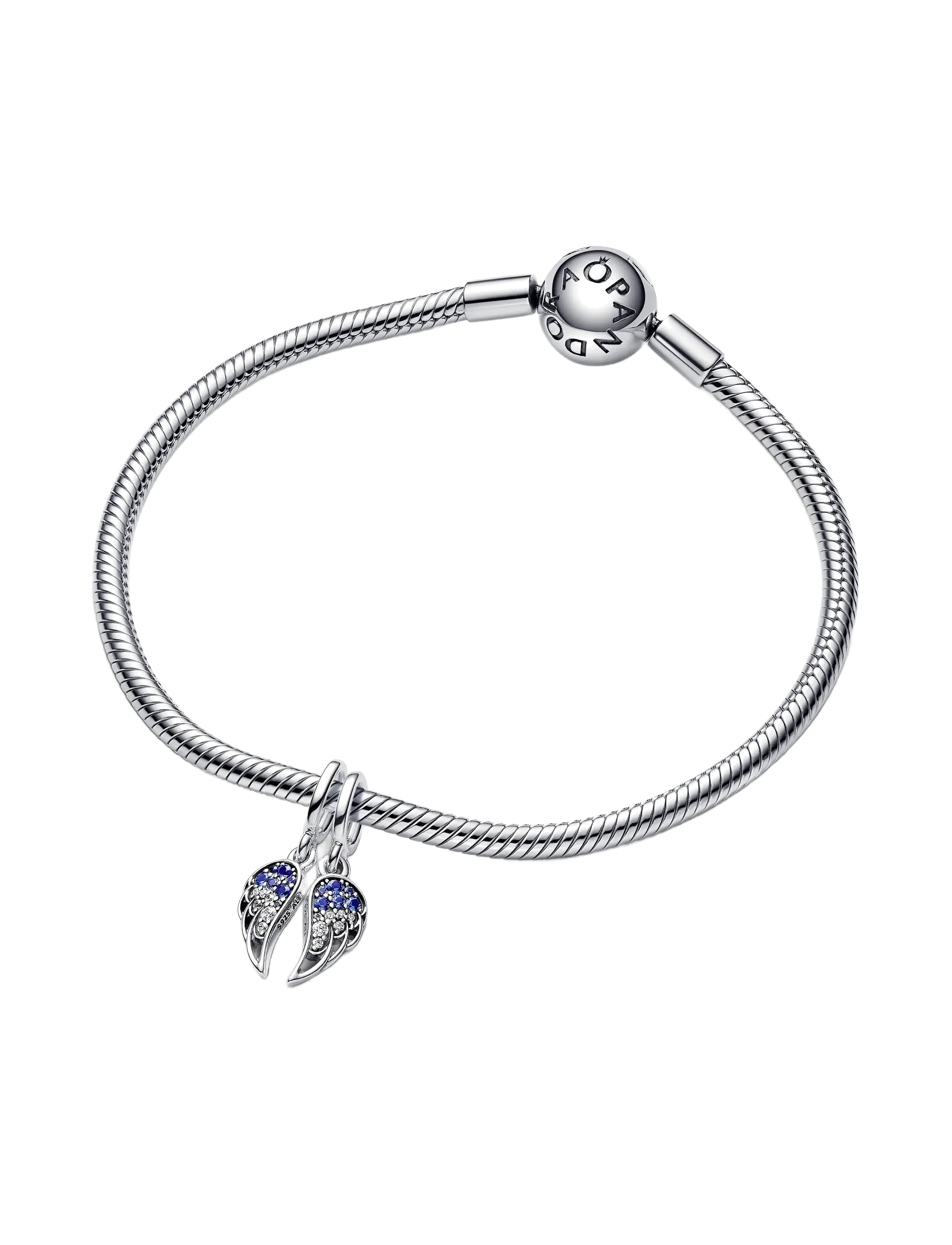 Pandora - Sparkling Splittable Angel Wings Dangle - anhänger - blue - 3