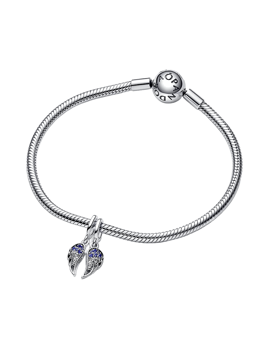 Pandora - Sparkling Splittable Angel Wings Dangle - anhänger - blue - 3