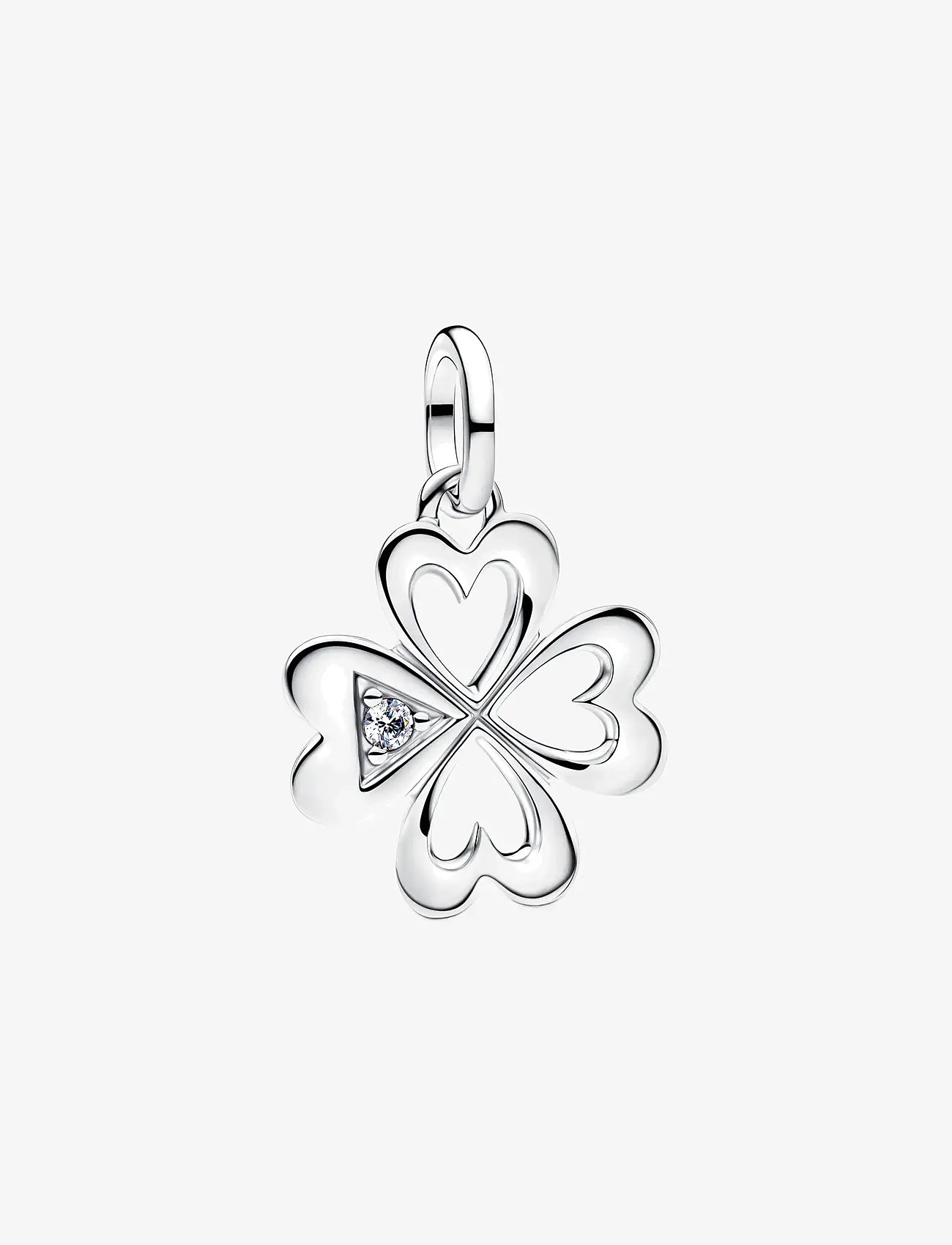 Pandora - Heart Four-Leaf Clover Medallion Charm - vedhæng - clear - 1