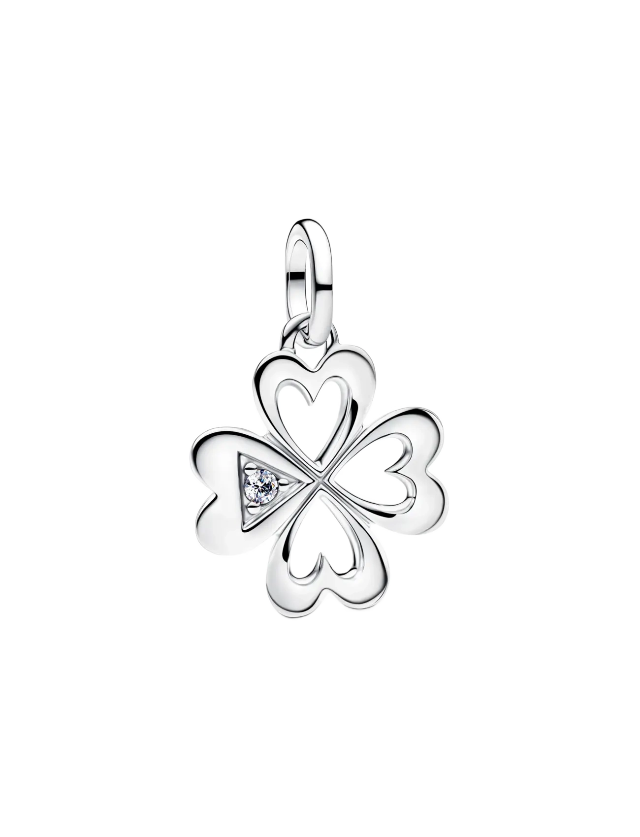 Pandora Heart Four-Leaf Clover Medallion Charm - For Her - CLEAR / undefined