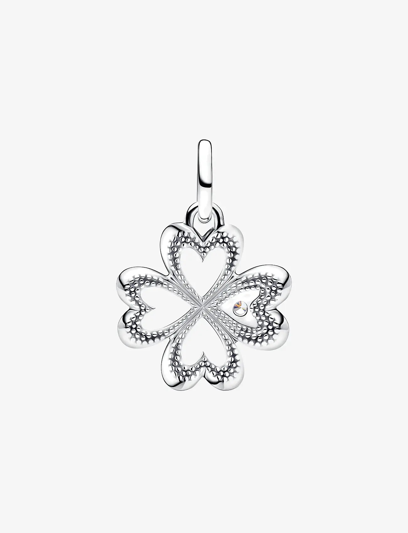 Pandora - Heart Four-Leaf Clover Medallion Charm - vedhæng - clear - 2