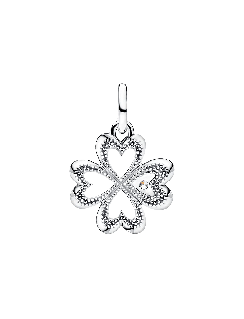 Pandora - Heart Four-Leaf Clover Medallion Charm - vedhæng - clear - 2
