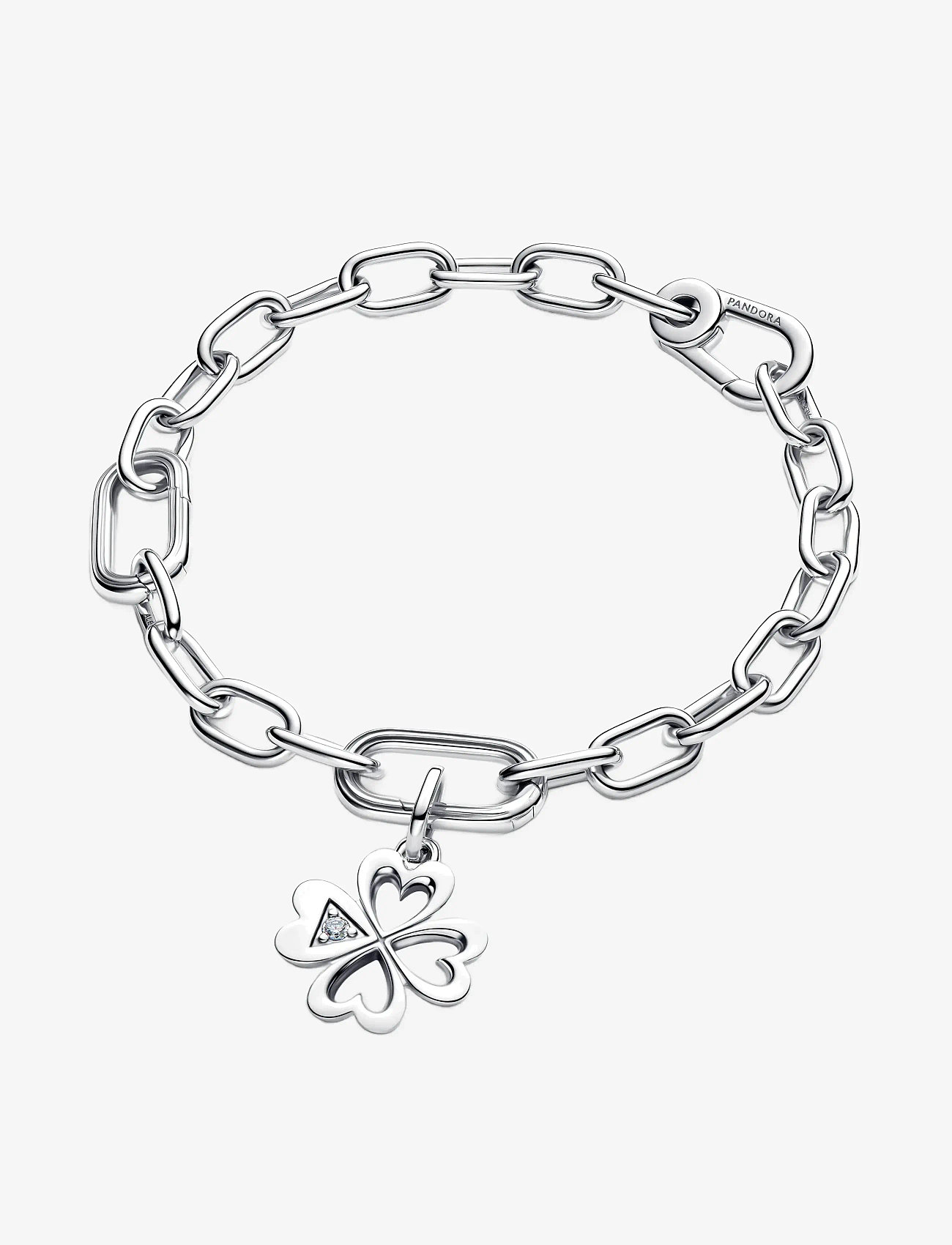 Pandora - Heart Four-Leaf Clover Medallion Charm - vedhæng - clear - 3