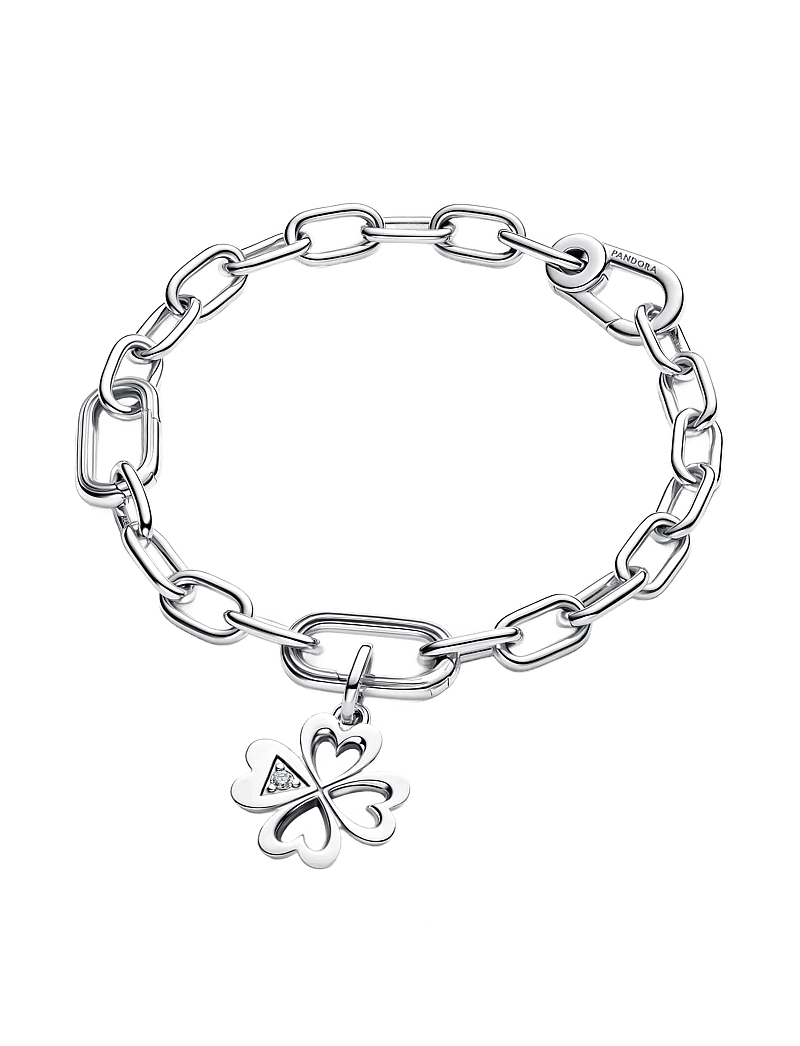 Pandora - Heart Four-Leaf Clover Medallion Charm - vedhæng - clear - 3