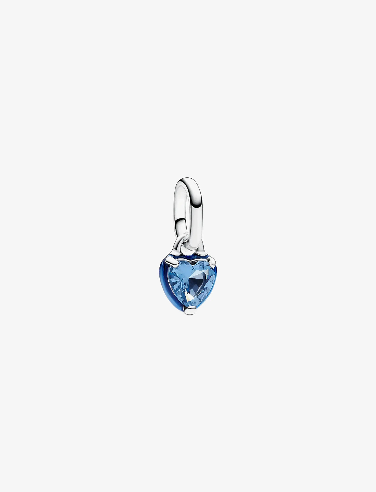 Pandora - Heart sterling silver mini dangle with blue crystal and blue enamel - vedhæng - blue - 0